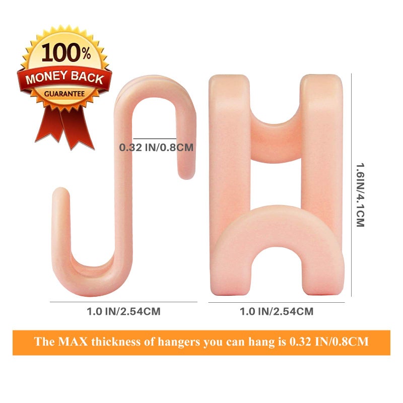 Frezon Clothes Hanger Connector Hooks, Mini Cascading Hanger Hooks for Velvet Huggable Hangers, Heavy Duty Space Saving for Closet 60 Pcs Black - Image 2